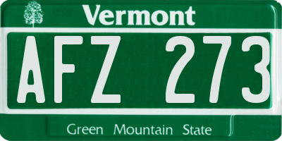 VT license plate AFZ273