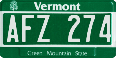 VT license plate AFZ274
