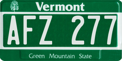 VT license plate AFZ277