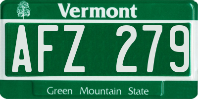 VT license plate AFZ279