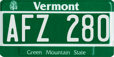 VT license plate AFZ280