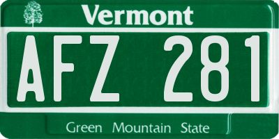 VT license plate AFZ281