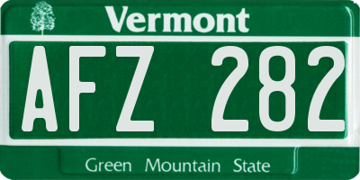 VT license plate AFZ282