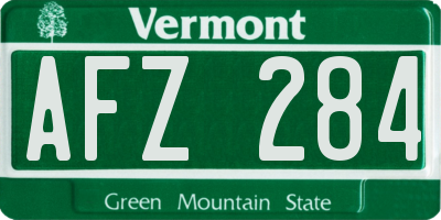 VT license plate AFZ284