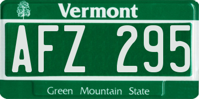 VT license plate AFZ295