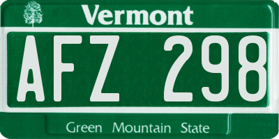 VT license plate AFZ298