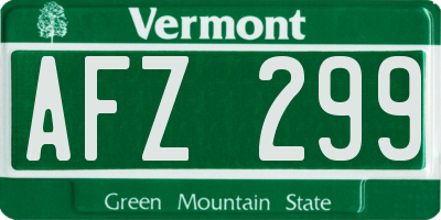 VT license plate AFZ299