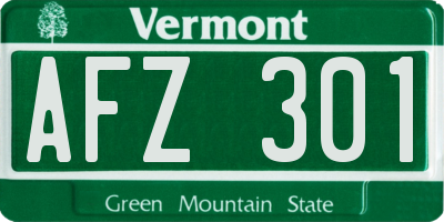 VT license plate AFZ301