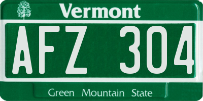 VT license plate AFZ304