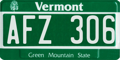 VT license plate AFZ306