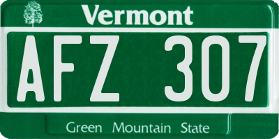 VT license plate AFZ307
