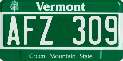 VT license plate AFZ309