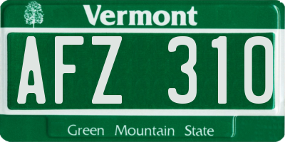 VT license plate AFZ310