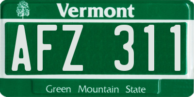 VT license plate AFZ311
