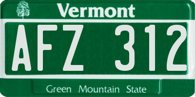 VT license plate AFZ312