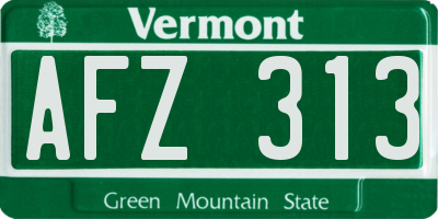 VT license plate AFZ313