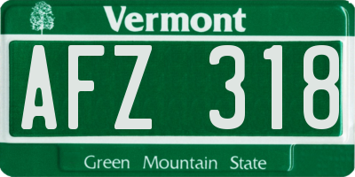 VT license plate AFZ318