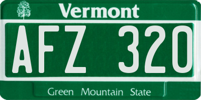 VT license plate AFZ320