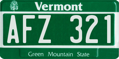 VT license plate AFZ321