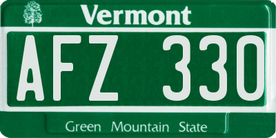 VT license plate AFZ330