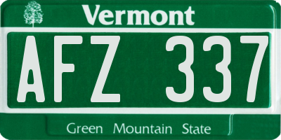VT license plate AFZ337