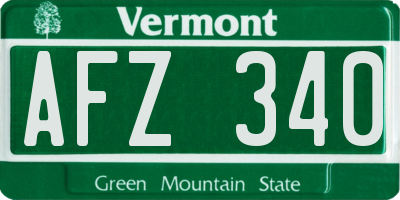 VT license plate AFZ340