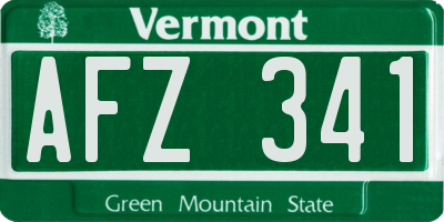 VT license plate AFZ341