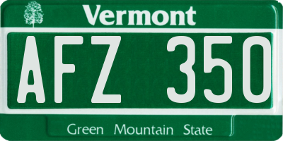 VT license plate AFZ350
