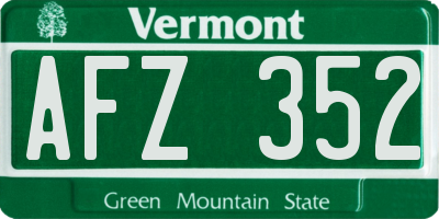 VT license plate AFZ352