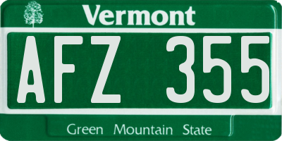 VT license plate AFZ355
