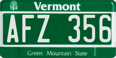 VT license plate AFZ356