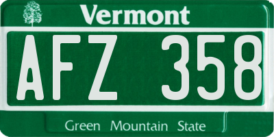 VT license plate AFZ358