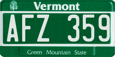 VT license plate AFZ359