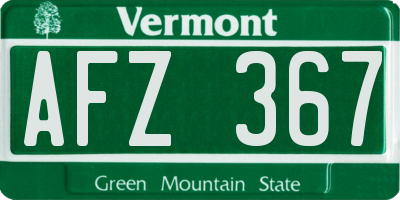 VT license plate AFZ367