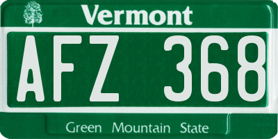 VT license plate AFZ368
