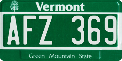 VT license plate AFZ369