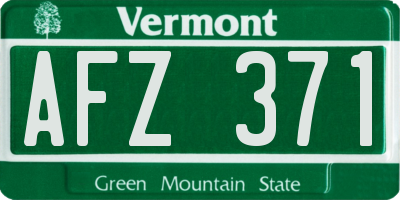 VT license plate AFZ371