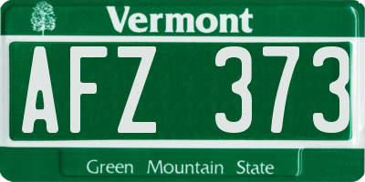 VT license plate AFZ373