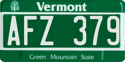 VT license plate AFZ379
