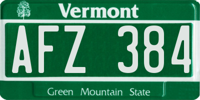 VT license plate AFZ384