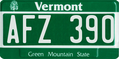 VT license plate AFZ390