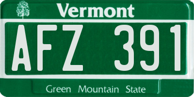 VT license plate AFZ391