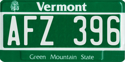 VT license plate AFZ396