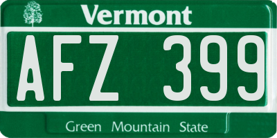 VT license plate AFZ399