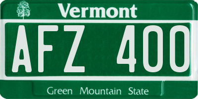 VT license plate AFZ400