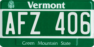 VT license plate AFZ406