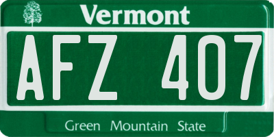 VT license plate AFZ407