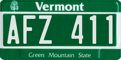 VT license plate AFZ411