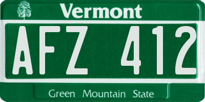 VT license plate AFZ412