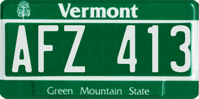 VT license plate AFZ413